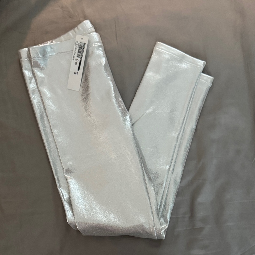 Girls MIA Shiny Silver NYE Leggings 8-10Y